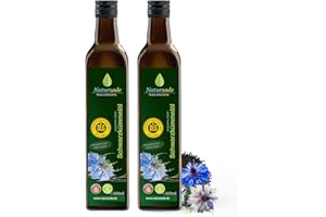 ‎NATURZADE Naturzade Schwarzkümmelöl 1000ml Ungefiltert Glasflasche (2 x 500ml), kaltgepresst, direkt vom Hersteller