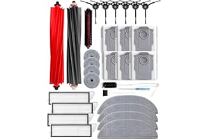 Yivy Accessoires pour robot aspirateur Roborock S8 Maxv Ultra, pièces de rechange S8 Max Ultra : 2 brosses principales, 6 brosses latérales, 4 filtres Hepa, 4 + 4 chiffons de nettoyage, 6 sacs à