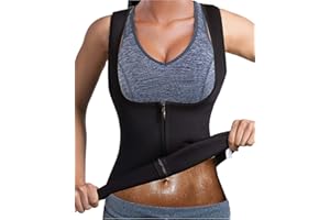 Bingrong Chaleco Neopreno Sauna Mujer Fajas Reductoras Mujer Compresion Sudoración para Deporte Fitness