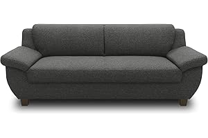 ‎DOMO. COLLECTION DOMO. collection Panama 3 Sitzer, Sofa, 3er Couch, Garnitur, 3-2-1, anthrazit, 207 cm