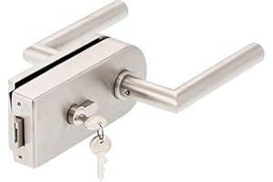 CK-TÜRBESCHLÄGE Glastürschloss "D" Set PZ | inkl. Profilzylinder | V2A Edelstahl matt | ohne Bänder | metallische Innenmechanik | New Orleans