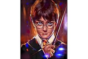 SCOOVY Haarry Potter 5D Diamond Painting Kit Complet, Anime DIY Peinture Diamant Set pour Adultes Enfants, Painting Diamant pour offrir des cadeaux, des peintures murales et une décoration de maison