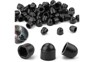 SWTYExt 50 st M8-plastlock för muttrar och gängstänger, svart – nyckelbredd 13 mm