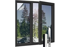Gutsbox Film Miroir pour Fenetre 30x200cm Film Fenetre Anti Regard, Brise Vue Fenetre Anti Soleil, Anti Chaleur, Anti UV avec Couteau pour Salon, Chambre, Bureau, Hôtel