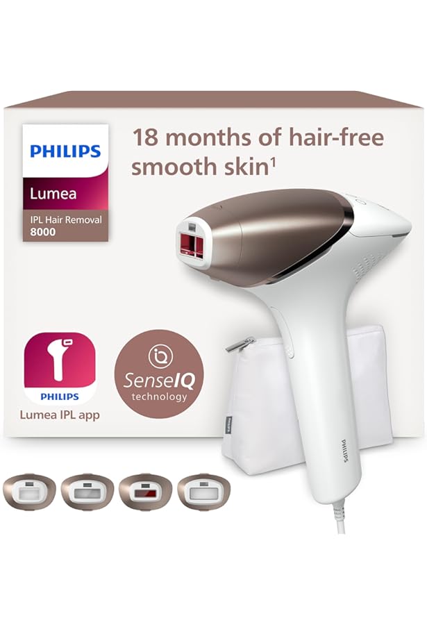 Philips Lumea 7000 Series Pulsed Light Hair Remover, 3 Tips