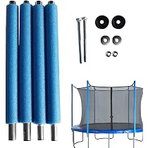 Kit De Barres De Filet AREBOS 6 Pièces – Poteaux 209 Cm Pour Trampoline 244-305 Cm, Avec Mousse EPE Et Capuchons De Protection