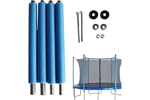 ZUASDVNK Lot complet de 4 barres de filet de trampoline Ø 25 mm – Pièce de rechange pour trampoline de jardin Ø 176/196 cm, barres de rechange avec mousse et capuchons
