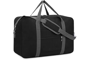 NARWEY für Reisetasche Handgepäck Easyjet Handgepäck 45x36x20 Handgepäck Tasche für Flugzeug Faltbare Reisetasche Weekender Damen und Herren 30L (Schwarz)