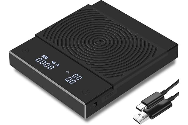 TIMEMORE Black Mirror Basic 2, Balance de café goutte à goutte pour verse-over avec minuteur automatique et fonction de débit, précision de 0,1 g, Balance de café numérique, capacité de 2000 g, noir.