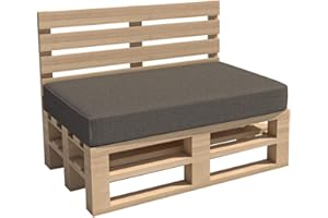 ‎CHILLY PILLEY chilly pilley Palettenkissen Gartenkissen Palettenauflage Palettenpolster Indoor Outdoor Waschbar Abnehmbar Sitzkissen Rückenkissen (Sitzkissen 120x80x15, Grau)