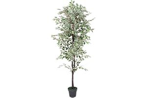 Decovego Blanco Ficus Benjamin Artificial Decoración Interiorismo 180cm