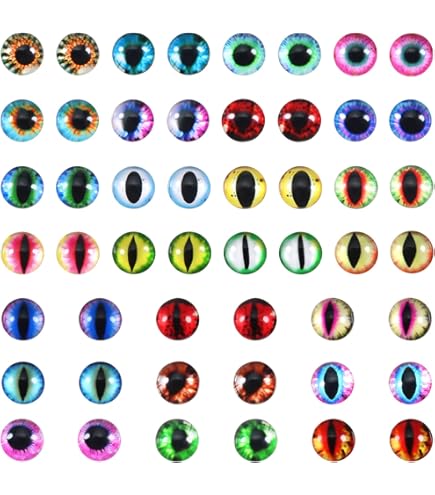 Occhi In Vetro Per Artigianato - 3 Paia 30mm Colorati Per Animali E Sculture | Effetto 3D Realistico - Foto 9