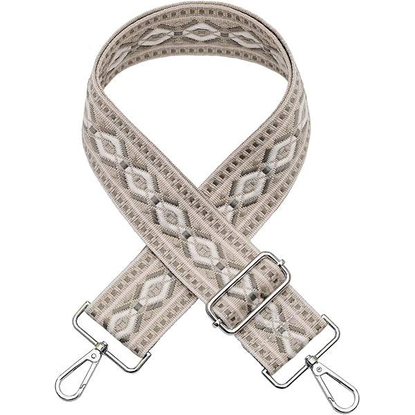 EAZY CASE - Verstelbare tasriem, vervangende riem voor handtassen, schouderriem voor schoudertassen, dunne riem voor tassen en draagtassen, doe -het-zelf tasband, zigzag - blauw rood metaal zilver
