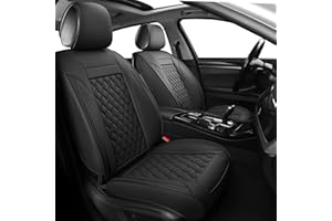 VANKERFUL Car Seat Covers Full Set,Universal Fit For Most Cars,SUV,Sedans and Pick-up Trucks,Automotive Vehicle Faux Leather Cushion Covers for 5 Passenger Cars(Full Set,Black)