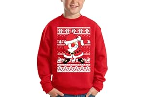 BesserBay Kinder Weihnachtspullover Weihnachtsmann Druck Weihnachten Sweatshirt Unisex 110-164