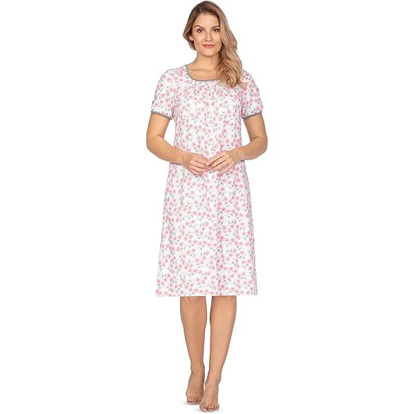 Camicia Da Notte Donna In Cotone 100% - Maniche Corte E Bottoni Frontali - Foto 9