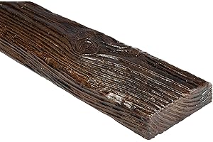 DECOWOOD DECO WOOD Dekobrett ET306 aus Polyurethane, 2m Länge, PU Brett Holzoptik (dunkelbraun - 120x35mm) Verzierung Lampe Holzstruktur Scheinbrett