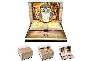 Szhhrxi 3D Tischkalender Abreißen 2026, 3D Notizblock Kalender mit Licht, Kreative Eule Papier Schnitzerei Kunst Schreibtisch Kalender, DIY Eulen Dekoration für Weihnachten Neujahr Geschenk (Eule)