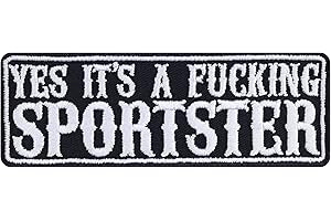 EXPRESS-STICKEREI Yes, It's a F*****g Sportster - Embroidered Iron on Patches for Bikers, Riders, Sportster Bike Fans | Sew on or Iron on Patches Badge for Jeans, Jackets, Motorcycle Case 100X35 mm