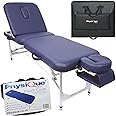 PHYSIQUE - Therapy Couch with Free Couch Cover and Carry Case - Portable Massage Table with Adjustable Backrest and Face Cradle Extension for Beauty, Salon, Physio Treatment