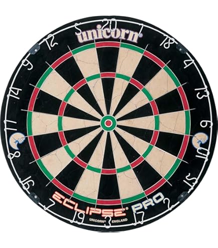 Precise 180 Dartscheibe Bull's Focus II Bristle Dartboard/Dartscheibe, Black/White/Red/Green, 45,5 Cm, 68006 Steel Dartscheibe