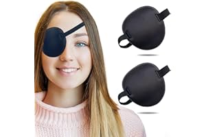 THSIREE 2PCS Eye Patch, Adjustable Eye Patches, Medical Eye Patch, Amblyopia Lazy Eye Patches for Left or Right Eyes, Black
