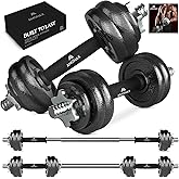 Amonax 20kg 30kg Cast Iron Adjustable Dumbbells Weight Set, Barbell Set Men Women, Strength Training Equipment Home Gym Fitne