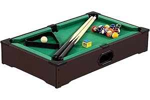 GAMES PLANET Mini Billard Nano avec Accessoires (2 queues, Boules, Triangle, Craie), 3 décors, Dimensions : 51 x 31 x 10 cm