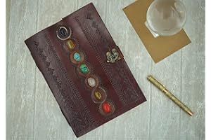 OVERDOSE Diario De Cuero De Siete Piedras - Diario De Piedra Antiguo Hecho A Mano Diario De Cuero Cuaderno De Bocetos Cuaderno De Diario De Dibujo - Tamaño 7 X 10 Pulgadas | 17 X 25 Cm | A4