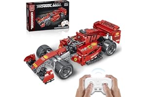 NEWRICE Télécommande Voiture de Course Briques de Jeux de Construction,Voiture de Course Formule 1,Modèle de Collection pour à l'échelle 1:14,pour Les garçons de 6 Ans et Plus.Adulte (631 pièces)