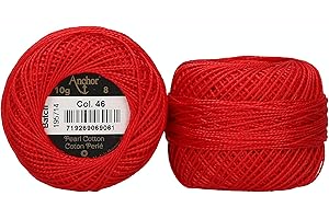 Anchor Perlgarn 8, 4591008-00046, Farbe:rot, Stickgarne
