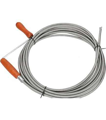 ROTHENBERGER Industriële afvoerreinigingskabel 5 m | gemaakt van verenstaal | spiraal: 9 mm; Met retourboor en handslinger | Buizen van kunststof, gietijzer of steengoed | 072984E ROTHENBERGER Industriële afvoerreinigingskabel 5 m | gemaakt van verenstaal | spiraal: 9 mm; Met retourboor en handslinger | Buizen van kunststof, gietijzer of steengoed | 072984E