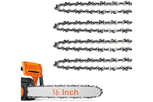 ANCKNE 4 Pack Chainsaw Chain for 16 Inch Bar, 57 Drive Links, 3/8" LP 0.050" Gauge, Replacement Chain fits for Titan, Black & Decker, Einhell, Ryobi, Oregon
