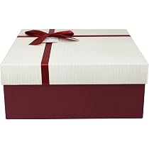 Luxus Geschenkbox Aus Karton – 22 X 18 X 9,5 Cm, Burgunderfarben Mit Strukturiertem Design – Fertig Montiert, Perfekt Zum Verpacken & Aufbewahren