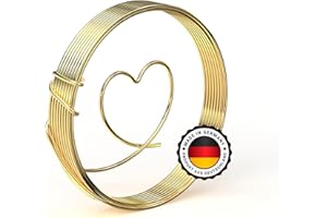 SERSCH 12X Meter Basteldraht Aluminiumdraht zum basteln von Schmuck, Draht-Schriften und Figuren super Halt und sehr flexibel langlebiger und hochwertiger Aludraht (3 mm, Gold)