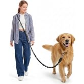 oneisall Hundeleine für Große & Mittelgroße Hund(15-60kg), 3m Verstellbare Doppelleine & Freihandleine aus Nylon mit Reflekti