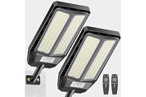 Adewalk 3000W*2 PRO Farolas Solares Exterior Potente con Mando a Distancia, Impermeable IP66 Luz Led Farola Solar Exterior con Sensor de Movimiento for Roads, Yardas, Garden