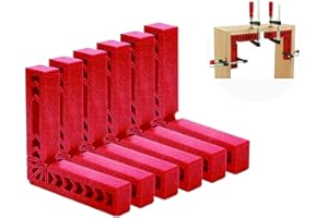 CDIYTOOL 4" Positioning Squares, Right Angle Clamp, 90 Degree Corner Clamp, Woodworking Tool L-Type Corner Clamp for Picture Frames, Boxes, Cabinets or Drawers, Carpenter Tool, Set of 6