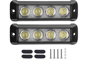 Chelhead Lot de 2 12W Barres Lumineuses LED Blanches Fines de 14CM, Montage encastré, 6000 K, Super Lumineuses, compatibles avec Les véhicules Tout-Terrain 12 V/24 V, SUV, VTT, 4x4, Voiture