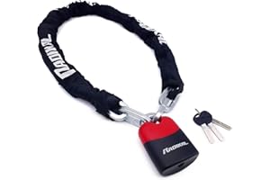 RADIKAL RK4120 Antifurto Moto Catena Antitaglio Cementata ø10, Lucchetto Bici Alta Sicurezza, Serratura Antiscasso, Catenaccio Antifurto per Garage e Ancoraggio Bicicletta Scooter, 120 cm