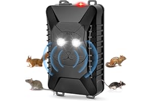 Elezenioc Ultrasuoni per Topi, 12v Repellente Martore Auto con Flash, per Auto, con Flash, Repellente Anti-Martore per Auto, Garage, Fienile, Magazzino, Anti Faine, Donnole, Roditori