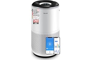 ‎LEVOIT LEVOIT HEPA Luftreiniger für Allergiker, CADR 433m³/h bis 90㎡ Raucherzimmer Wohnung, Luftfilter gegen 99,97% von Schimmel Staub Gerüche, PM2,5 Luftqualitätsanzeige, Automodus, App Alexa Steuerung