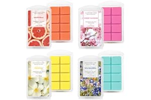 LASENTEUR Scented Wax Melts Variety Pack Natural Soy Wax Cubes Highly Fragrant Air Freshener Home Fragrance for Candle Wax Warmer Wax Melt Burners (Floral & Grapefruit Variety Pack)