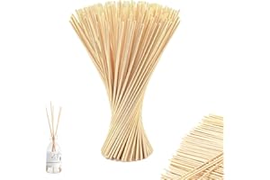 HETING-YQ 100 Piezas Varillas Difusoras de Láminas, Varillas Difusor de Aromas de Aceite Esencial, Varilla de Madera de Ratán Natural para Fragancia de Aroma, 20cm*3mm
