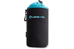 LENS-AID Housse pour Objectifs d’Appareil Photo en Néoprène avec Doublure en Polaire : Etui, Poche pour protéger Objectifs avec Cordon