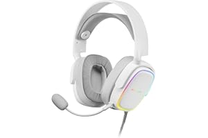 MARSGAMING Mars Gaming MHAX Biały, Zestaw Słuchawkowy RGB Gaming, Odłączany Mikrofon, HiFi, Wsparcie Wielu Platform