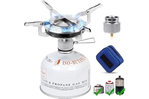 BILIPLE Réchaud à Gaz de Camping Portable, 3000W Pliable Mini réchaud à gaz Pour Randonnée Camping Escalade Pêche Picnique BBQ