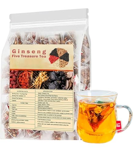 Ginseng Five Treasure Tea, Formula Del Tè Del Rene Italia - Foto 12
