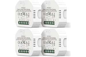 MOES Tuya Zigbee RF433 - Juego de 4 interruptores inteligentes para persianas, módulo de relé, persianas, temporizador, interruptor para motor de persiana, Alexa Google Smart Life【Tuya ZigBee Hub