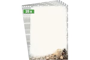 SIGEL DP450 - Carta da lettere natalizia, formato A4, 25 fogli, carta da lettere natalizia, in carta sostenibile, per posta natalizia, offerte, invito, menu